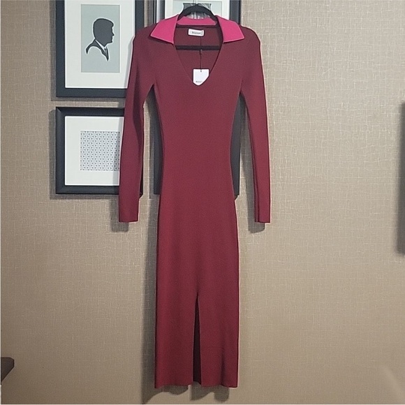 NAADAM Ribbed Colorblock Polo Dress - Picture 3 of 4